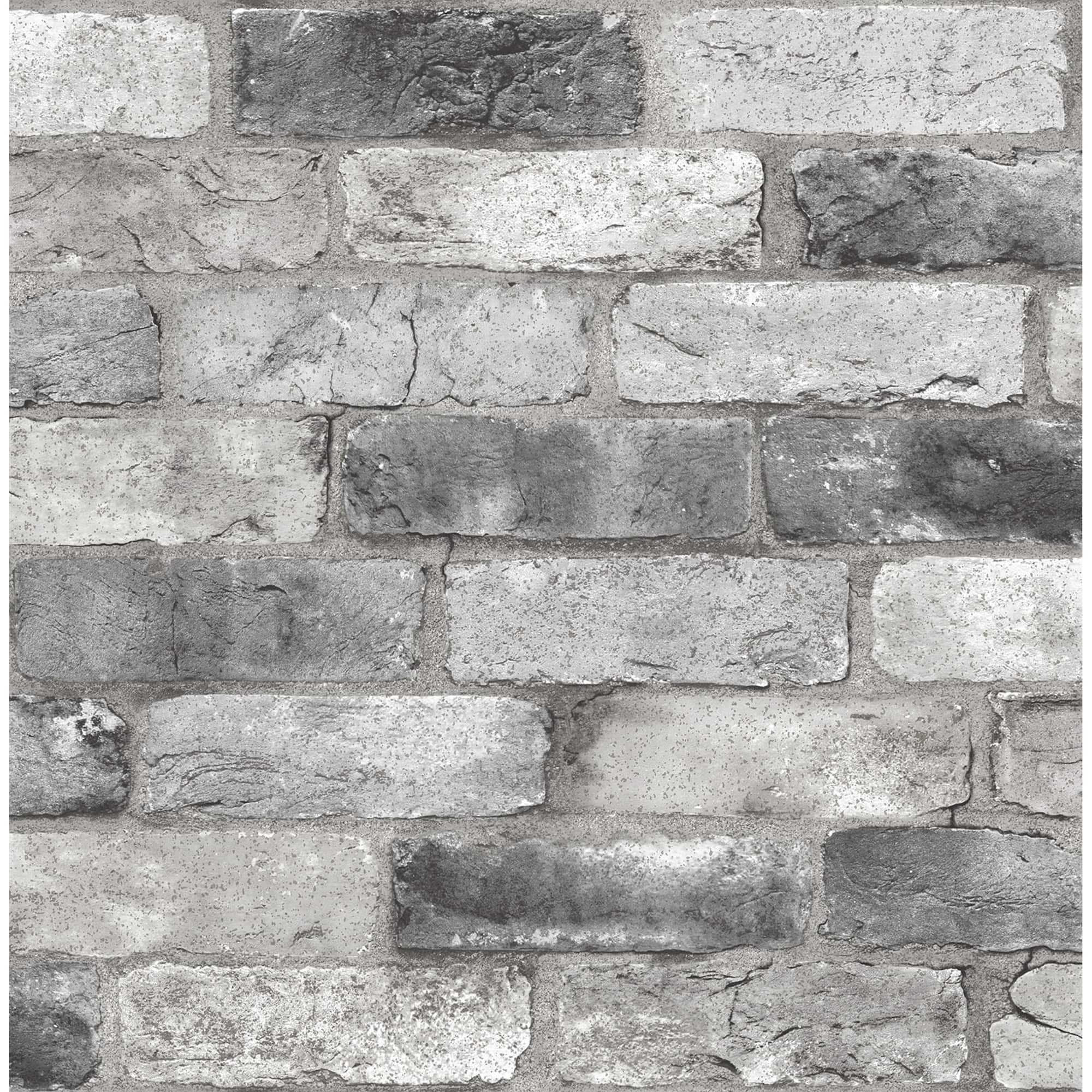 NuWallpaper Gray London Brick Peel & Stick Wallpaper